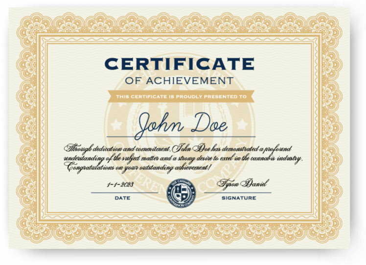 certificate of achievement of medical cannabis training