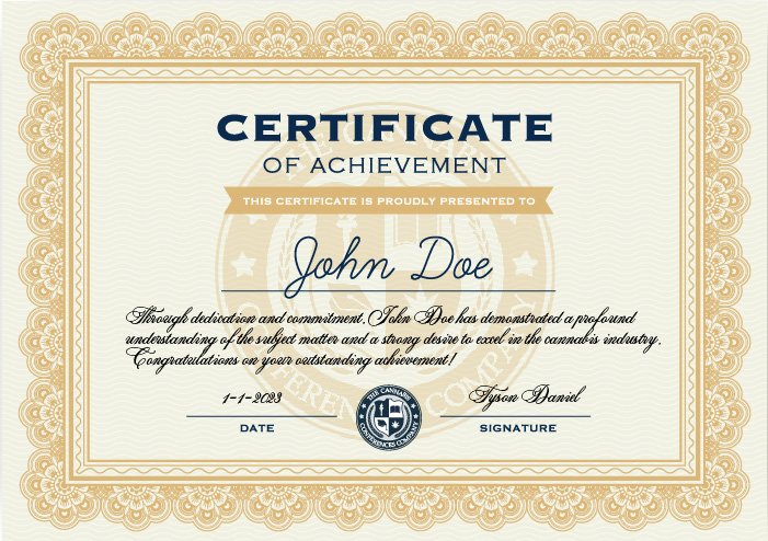 Online Cannabis Courses Certificate